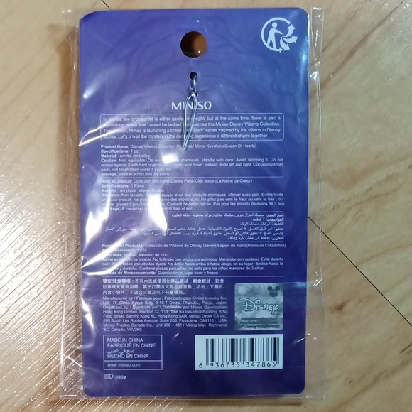 $5 Disney Villains Miniso Handheld Mirror Keychain Queen of Hearts - Picture 7 of 9
